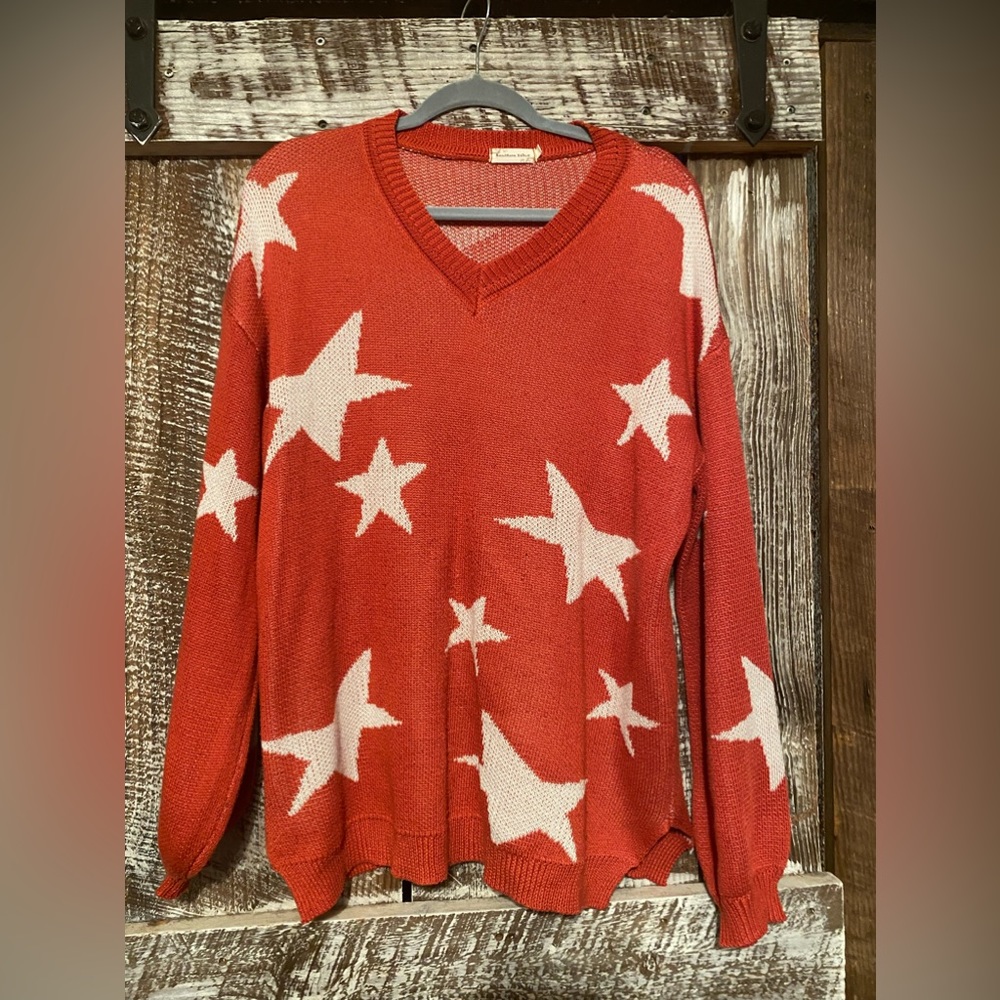 Burnt orange star sweater